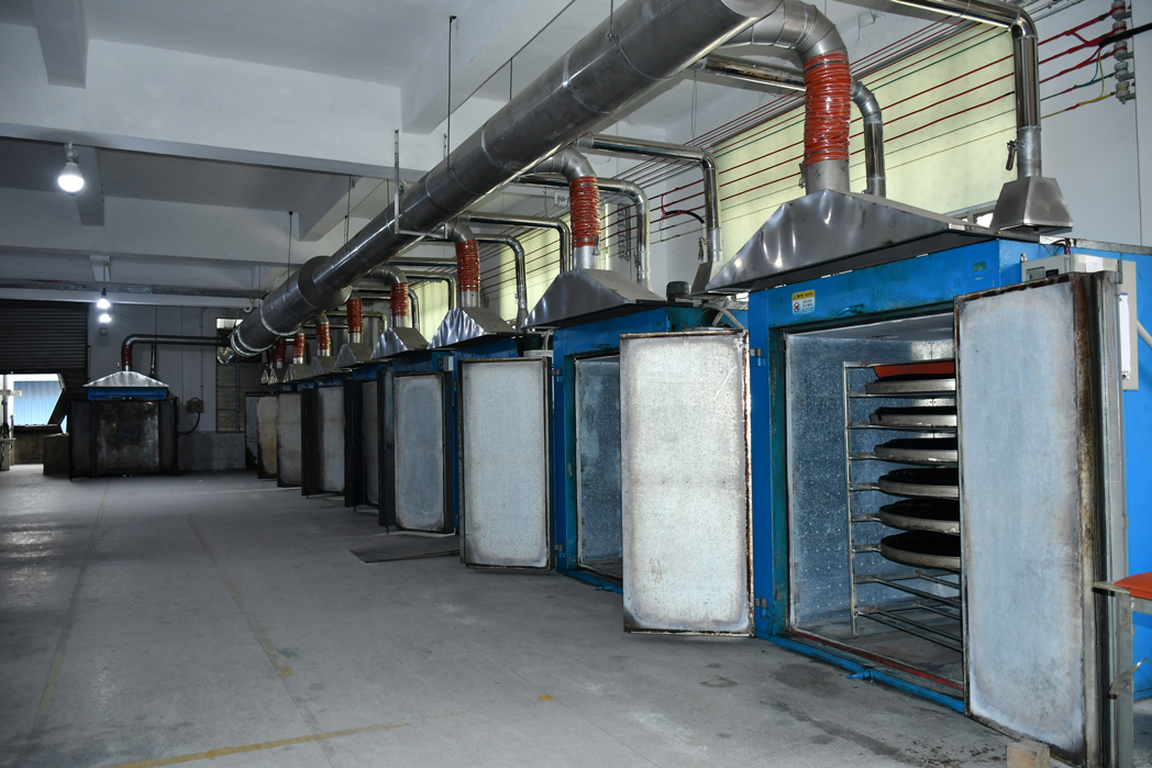 Eight groups of ovens